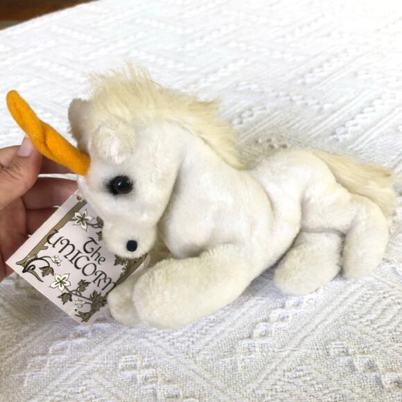 Rare Vintage 1979 R. DAKIN Utopia Unicorn 8" White Plush Stuffed Animal With Tag - Picture 1 of 11